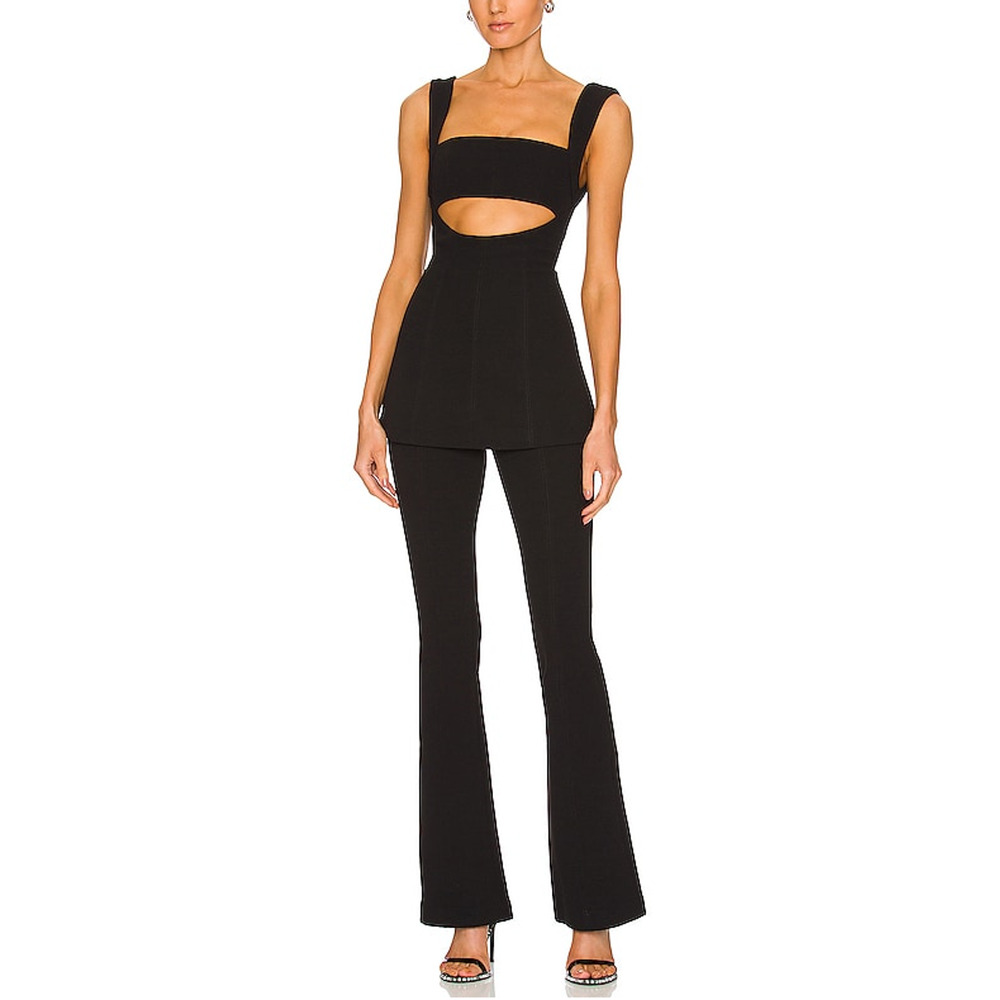 Black Cutout Jumpsuit & Flare Pants